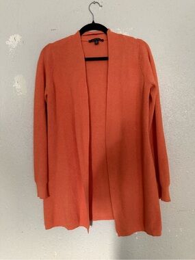 Cyrus Coral Open-Front Knit Cardigan